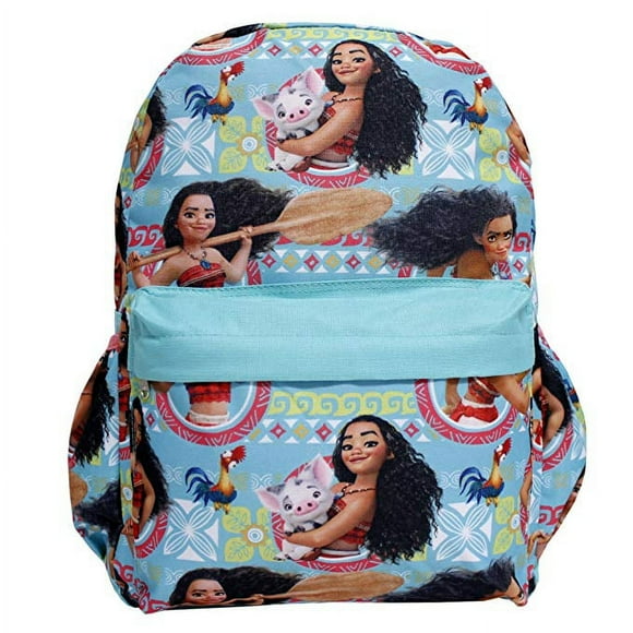 Backpack - Disney - Moana & Pua Blue All-over 16" New 003371