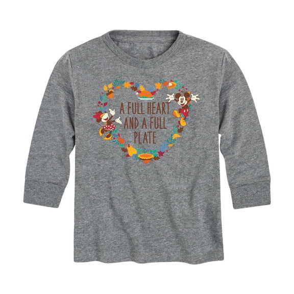 Mickey & Friends - A Full Heart And A Full Plate - Toddler and Youth Long Sleeve Graphic T-Shirt