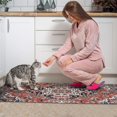 thumbnail image 4 of Boho Vintage Blue Carpet Kitchen Rugs and Mats Sets Of 2, Funny Kitchen Decoration Rubber Backing Non-Slip Absorbent Mats for Sink Waterproof Runner Rug for Laundry Room 17x30+17x48inch, 4 of 7