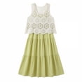 thumbnail image 2 of Angala 2 Piece Outfits For Girls Crew Neck Sleeveless Floral Lace Embroidered Tank Top With Seasonal Outdoor Style Dress Set Girls Fall Season Wear Clothes, 2 of 4