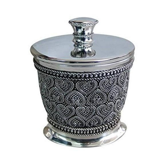 Beaded Heart Swab-Cotton Container