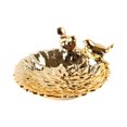 thumbnail image 4 of Bandeja Circular de Cerámica de 5 Pulgadas para Baratijas Yinane con 2 Estatuas de Pájaros Dorado, 4 of 8