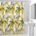 thumbnail image 2 of Summer Yellow Lemons Shower Curtain, Fruits Pink Flower Green Leaf Waterproof Shower Curtain Set with 12 Hooks Lightweight Bath Curtains Fabric Bathroom Decor 48x72 Inches, 2 of 9