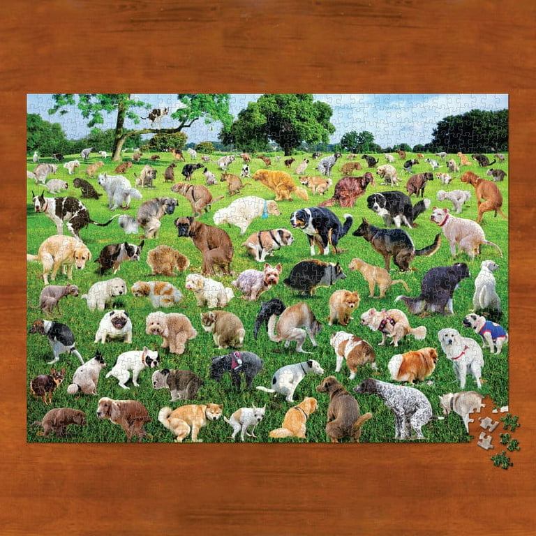 Pooping Dogs 1000 Piece Dog Puzzles for Adults - Funny Gift Dog Poop Gag  Jigs