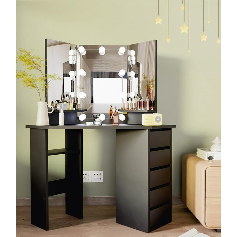 Black corner makeup vanity deals