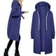 thumbnail image 2 of Abrigos y chaquetas casuales con capucha de manga larga para mujer, abrigos holgados de manga larga con abertura frontal, abrigos sólidos con cremallera, blusas con bolsillos, abrigos para mujer, 2 of 6