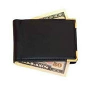 Large Magnetic Money Clip with Suede Lining in Genuine Leather