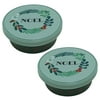 Christmas Round Plastic Cookie Containers with Lids Set of 2, Reusable Storage Buckets for Candy Treat Goodies Favors Snacks, Gift Giving Box Party Supplies Holiday Themed Decoration(Dark Green Noel)