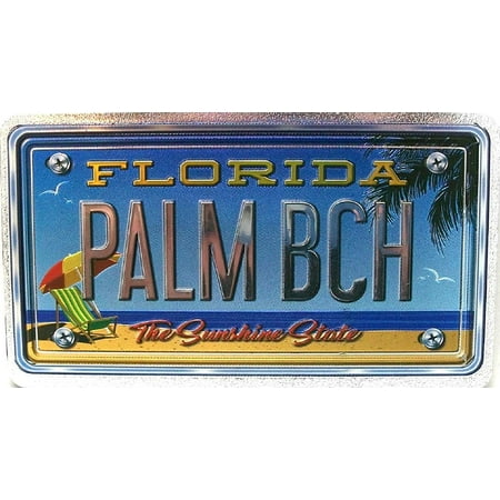 

Palm Beach Florida The Sunshine State Foil Panoramic Dual Sided Fridge Magnet
