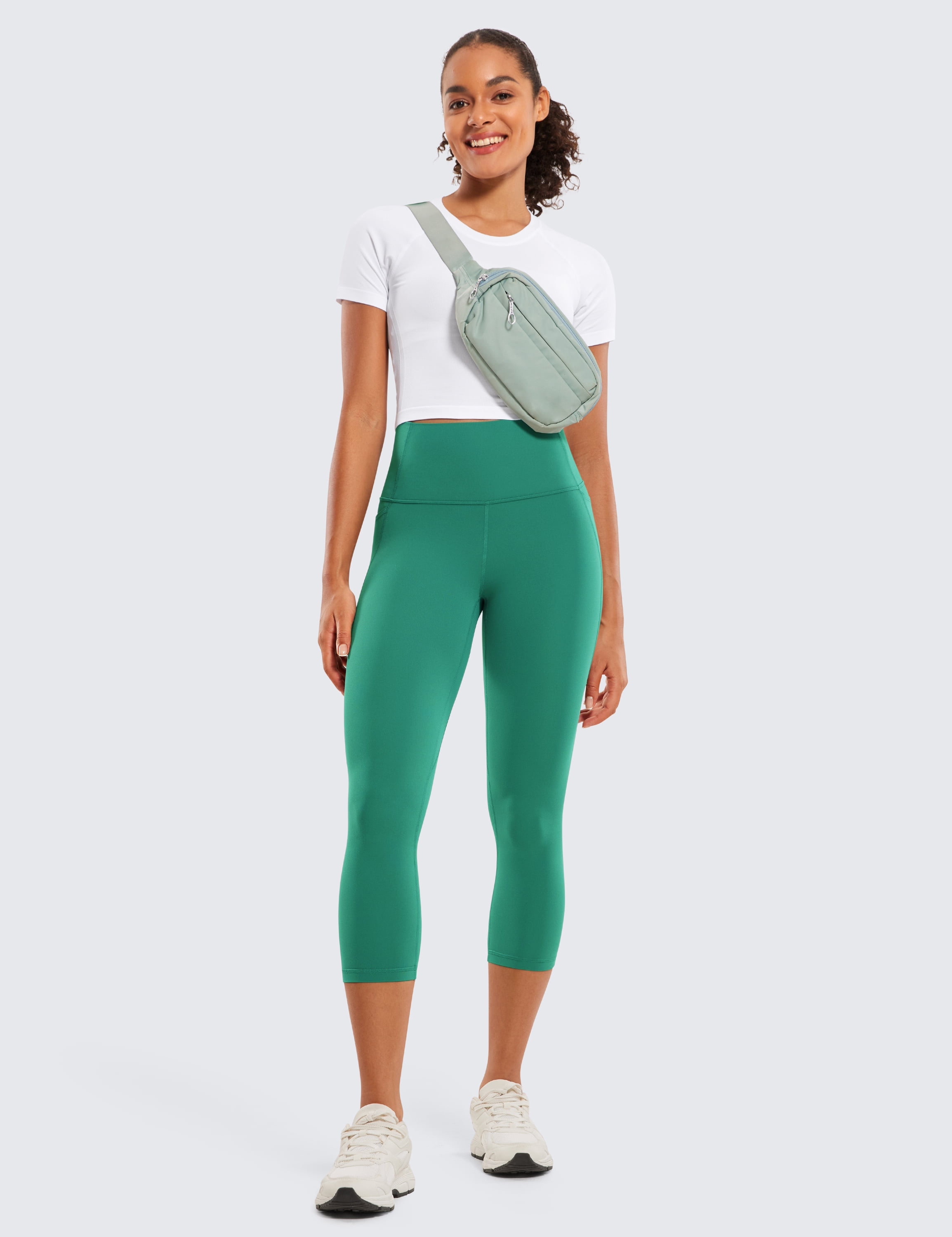 CRZ YOGA Womens Butterluxe Workout Capri Leggings with Pockets 21 Inches