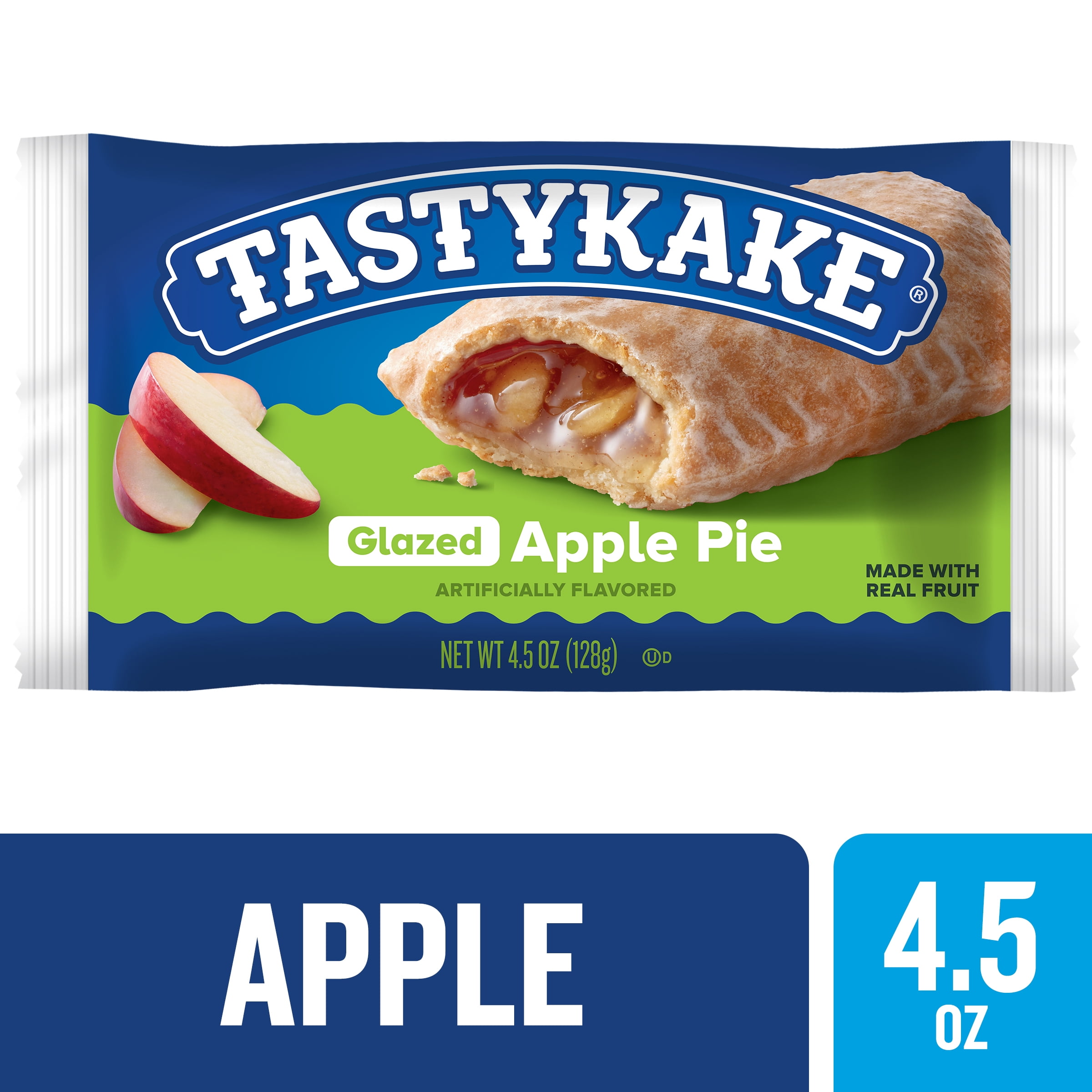Tastykake Glazed Apple Pie, Individually Wrapped Snack Pie, 4.5 oz