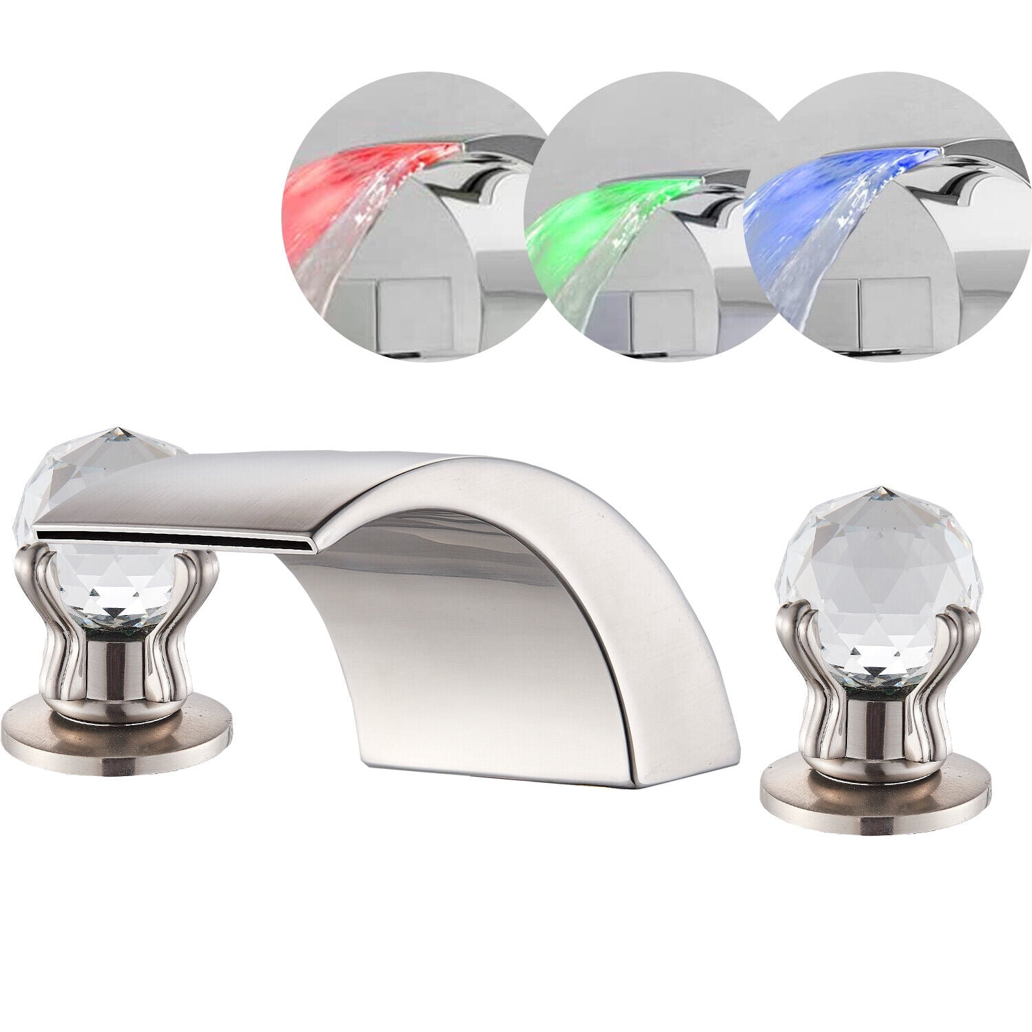 Senlesen Brass Brushed Nickel Bathroom Sink Faucet