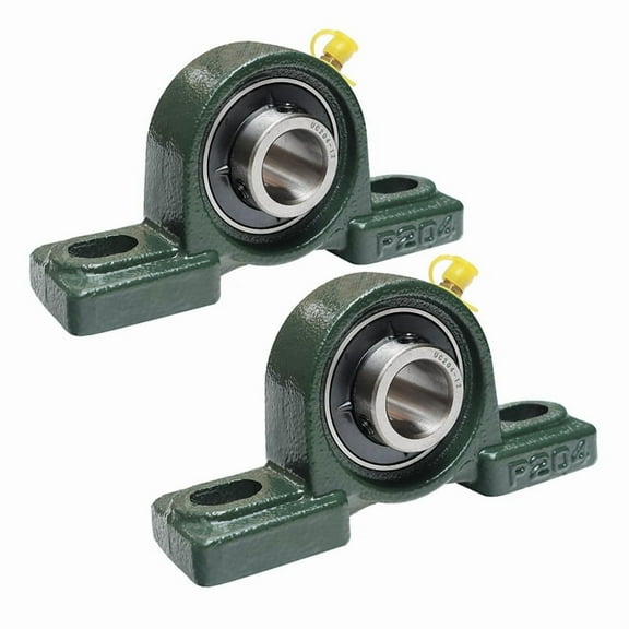 2 Pack UCP204-12 Pillow Block Mounted Ball Bearing - 3/4 Inch Bore Solid Cast Iron Base Self Aligning