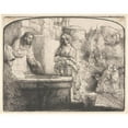 thumbnail image 2 of Rembrandt van Rijn 14x12 Black Ornate Wood Framed Double Matted Museum Art Print Titled: Christ and the Woman of Samaria (1658), 2 of 5
