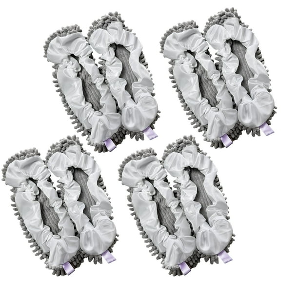 8 PCS Floor Cleaning Shoe Covers,Mopping Slippers,Washable Absorbent Chenille Cleaning Slippers,Elastic Design,for Home Floor Cleaning