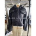 thumbnail image 4 of Women's Short Wool Button-Down Lapel Warm Puffy Coat with Pockets, 4 of 8
