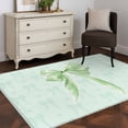 thumbnail image 3 of Green Bow Area Rugs 4'x6', Washable Small Throw Rugs for Office Bathroom, Cute Bowknot Minimalist Solid Color Indoor Outdoor Rug Non-Slip Low Pile Carpet Runner Reversible Floor Mats, 3 of 8