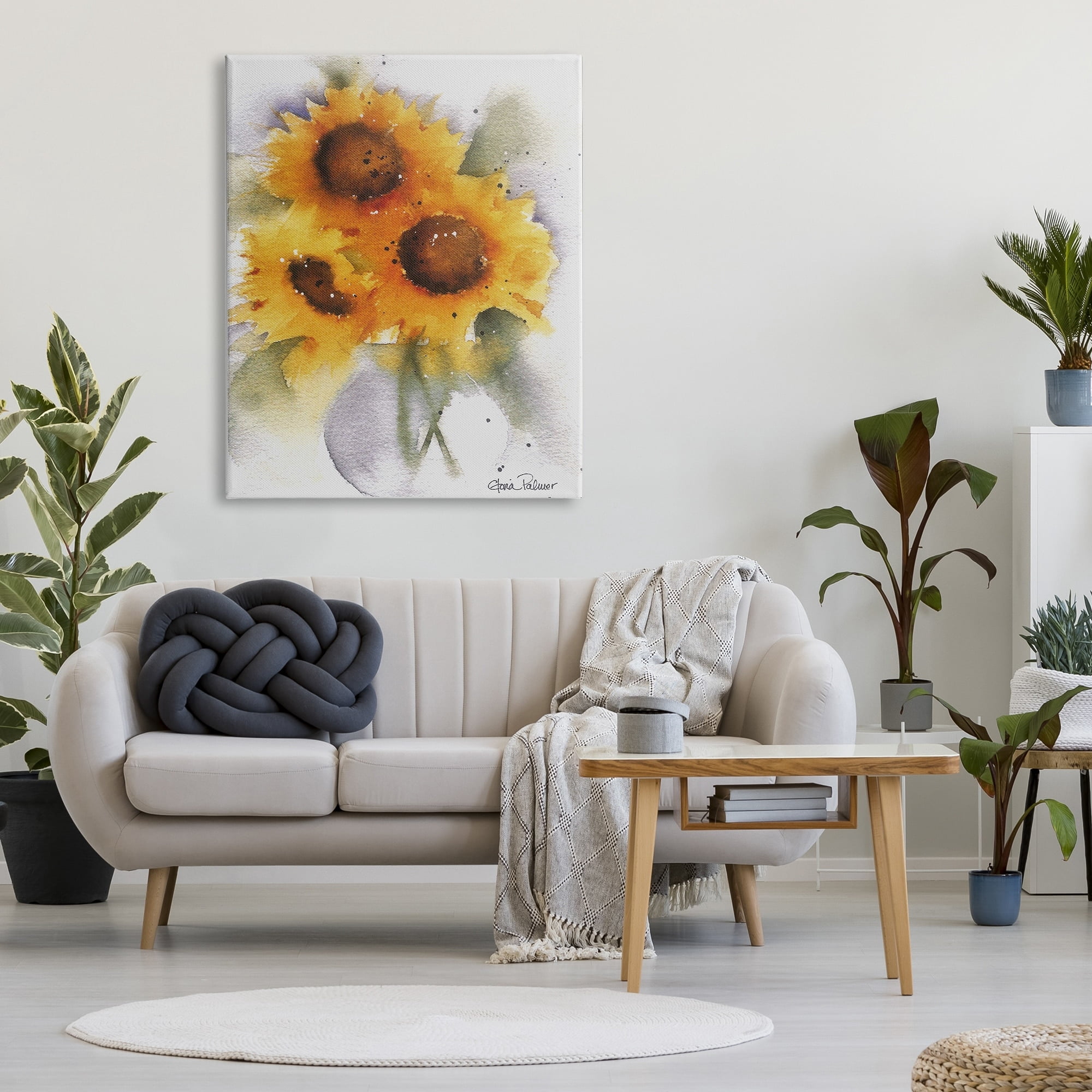 Stupell Industries Sunflower Bouquet Watercolor Style Botanical & Floral Painting Gallery Wrapped Canvas Print Wall Art