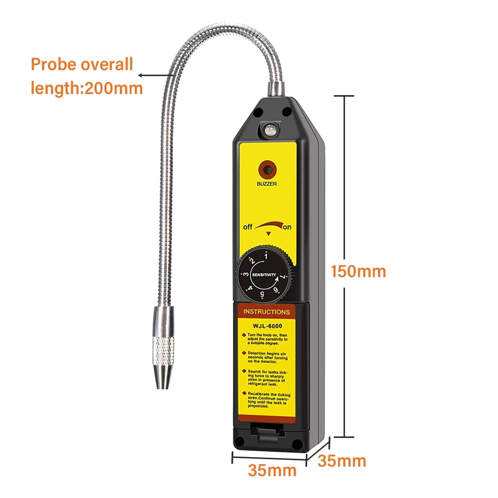 Lepmerk Freon Leak Detector WJL-6000 Refrigerant HVAC Leak Detector Halogen Gas Sniffer Automotive Gas Finder Halogen Leakage Tester Checker for R134a R410A R12 R22 R404A