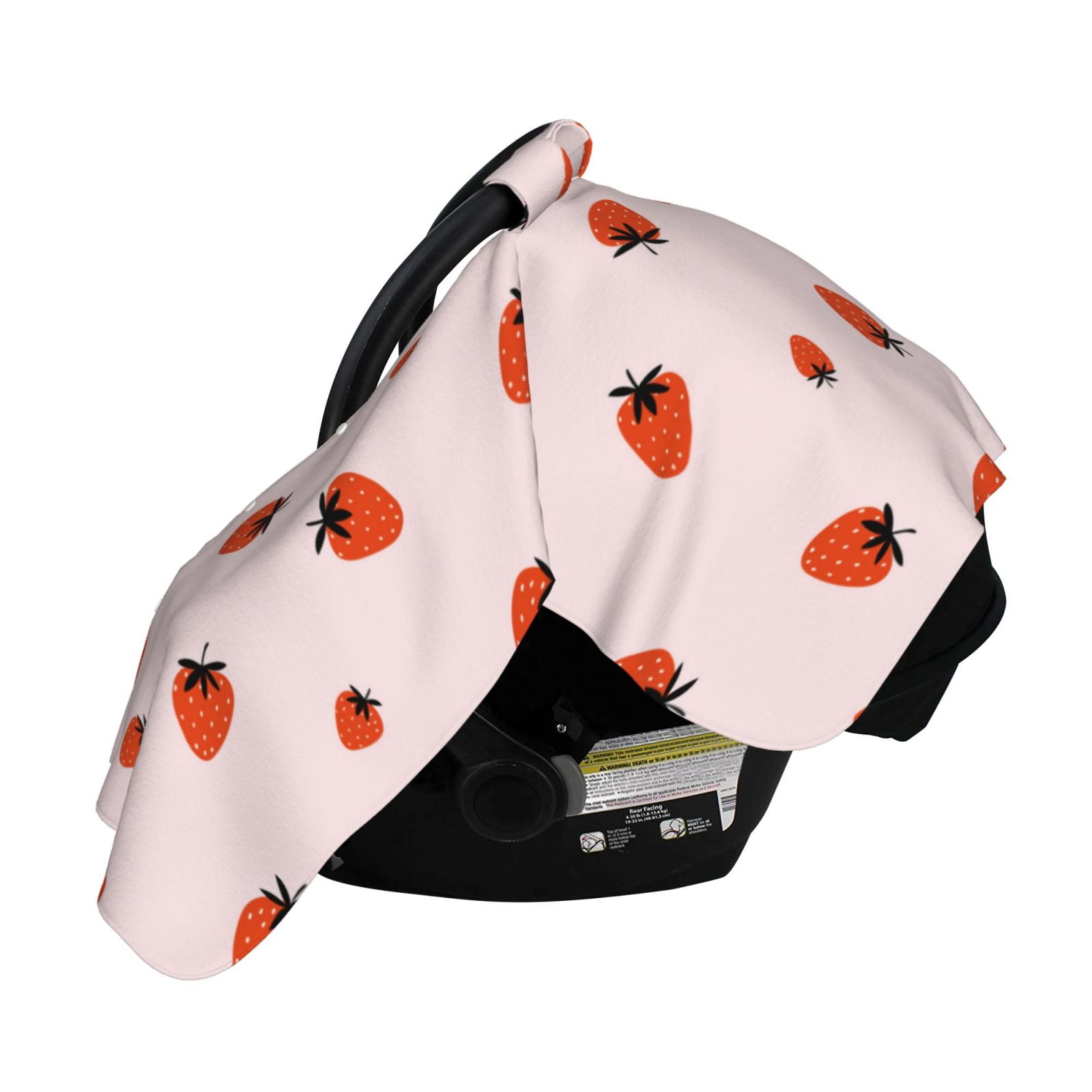 Naloa Strawberry Baby Car Seat Cover, Breathable Baby Carrier Cover, Multiuse Baby Carrier Cover & Nursing Breastfeeding Cover