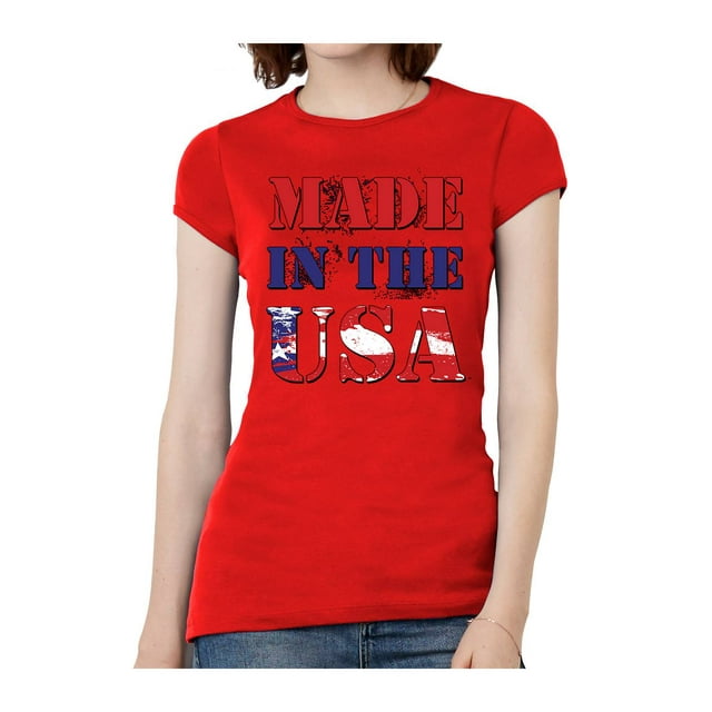 T-Shirt à Manches Courtes pour Femme - Rouge - X-Large
