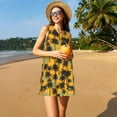 thumbnail image 3 of Logiee Hawaii Palms Print Summer Dresses for Women,Beach Sleeveless Flowy Pocket Tshirt Tank Sundresses,Women's Sleeveless Dress, 3 of 7