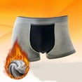 thumbnail image 3 of khonts,Men's Fleece Lined Boxer Briefs Thermal Underwear Comfortsoft Breathable Underpants with Built-In Pouch Grey XL, 3 of 3
