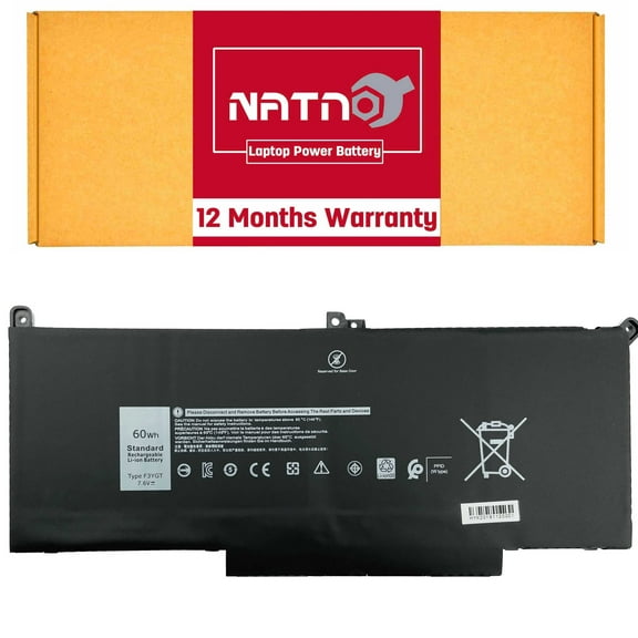 F3YGT Laptop Battery Compatible With Dell Latitude 12 7000 7280 7290/13 7000 7380 7390/14 7000 7480 7490/ E7480 E7280 Series Replacement for DM3WC 0DM3WC 2X39G [Li-ion 4 Cell 7.6V 60wh