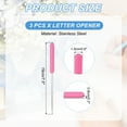 thumbnail image 2 of Uxcell Letter Opener, 3 Pcs Stainless Steel Lightweight Handle Envelope Opener Mail Opener Letter Slitter for Office Home Box Open, Pink, 2 of 6