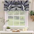 thumbnail image 3 of Blue Geometric Valances for Windows, Decorative Rod Pocket Window Valance Curtains, Grey Vintage Neutral Abstract Striped Art Short Curtain Drapes for Kitchen/Living Room, 2 Panels, 42" W x 18" L, 3 of 8