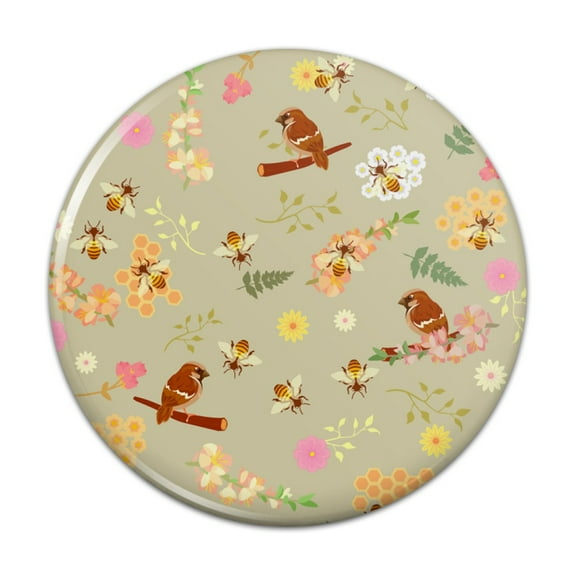 The Birds and the Bees Pattern Pinback Button Pin