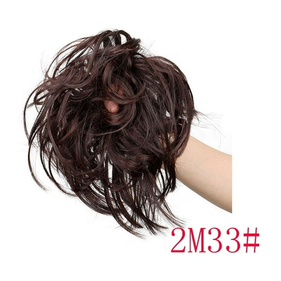 Namzi Curly Bun Hair Piece -(Fake Bun Hair),dark brown, 15CM*15CM Size, 1 Pcs Heat-Resistant Synthetic Fiber Hairpiece, Natural Curly Texture for Easy Daily Hairstyle Styling