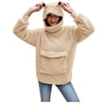 thumbnail image 4 of Women Stitching Three-Dimensional Pocket Cute Design Pullover Sweatershirt Tops, 4 of 9