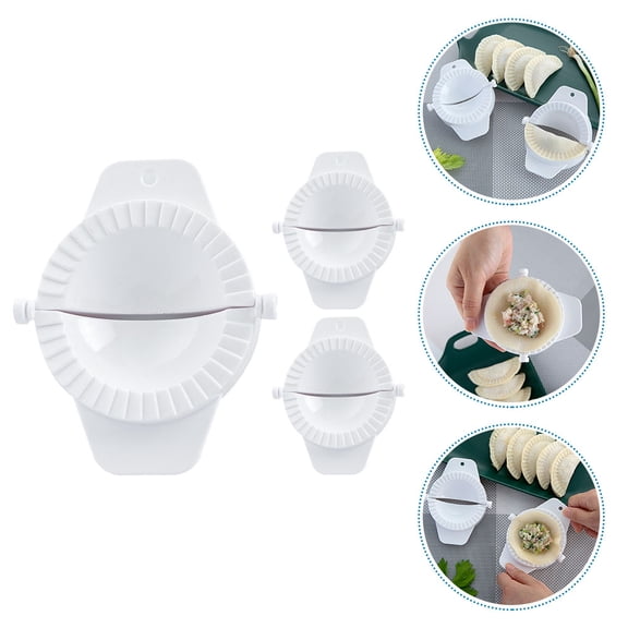 Toyvian White Dumpling Maker for DIY Use PP Manual Dough Press Convenient Kitchen Tool for Easy Dumpling Wrappers