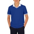 thumbnail image 5 of Krdevn Boys V-Neck Polo Shirt Short Sleeve Tennis Casual Top Breathable School Playwear,13-14 Years, 5 of 6