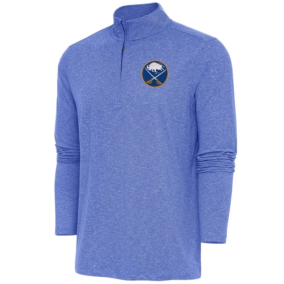 Men's Antigua  Heather Royal Buffalo Sabres Hunk Quarter-Zip Pullover Top