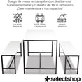 thumbnail image 3 of SELECTSHOP Juego De Mesa Y Sillas de Comedor Mesa De Cocina De Madera MDF Rústica con 2 Bancas 4 Asientos Ideal para Casa Cocina Vintage (Blanco), 3 of 9
