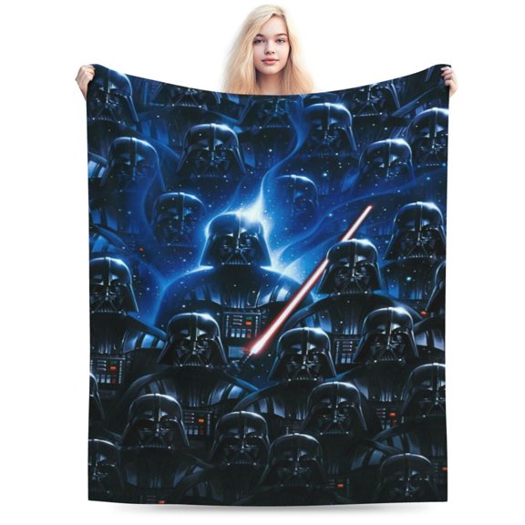 Darth Vader Blanket, Soft Warm Cozy Plush Throw Blanket Gifts for Adults Kids, Lightweight Fuzzy Comfy Flannel Blankets for Couch Bed House Decor Travel 60"X50"