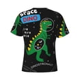 thumbnail image 6 of Vsdgher Space Dino Cartoon Black Print Men's Dry Fit Mesh Athletic Shirts Moisture Wicking Tennis T-Shirt Tops, 6 of 9