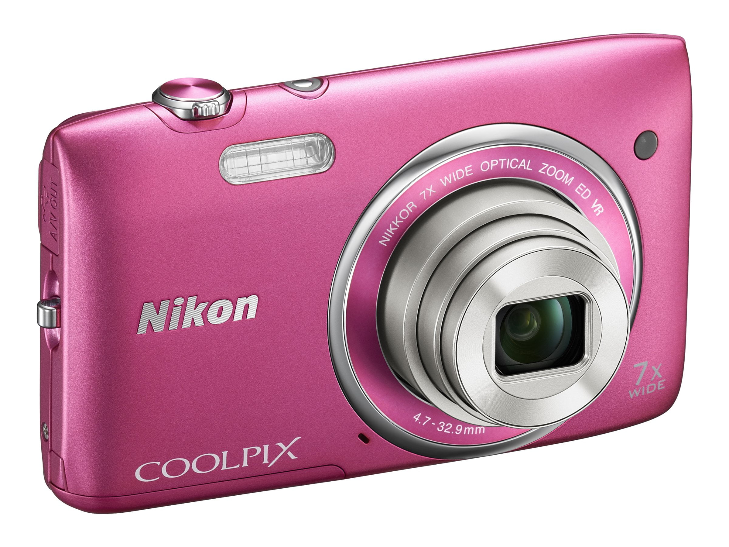Nikon Coolpix S3600 20.1 Megapixel Compact Camera, Pink - Walmart.com