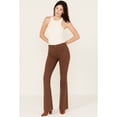 thumbnail image 2 of Rock & Roll Denim Women's And High Rise Reversible Button Bargain Bell Flare Brown 28W x 32L, 2 of 4