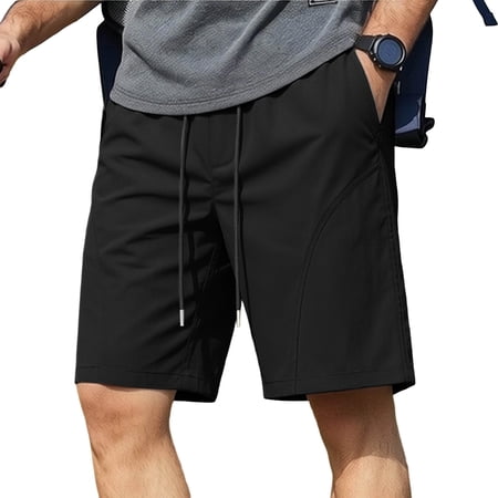 Mens Hiking Cargo Shorts 7 Inseam Pockets Stretch Quick Dry Lightweight Short for Golf Casual Fishing Work Black
