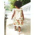 thumbnail image 5 of Robe Fille Enfants Tout-Petits Été Coton Dentelle Manches Courtes Robe Midi Décontractée Beige 6 Ans-7 Ans, 5 of 5