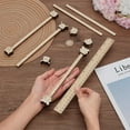 thumbnail image 3 of 1 set Wood Knitting Chart Holder Magnetic Pattern Holder Knitting Tool Accessories Sheep & Bear & Girl Bisque 21x0.95x0.3cm Wood, 3 of 6