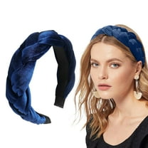 Rigardu headbands for women Braided Hair Band Braided Headband Women's Wide Vintage Padded Headband For Women And Girls hair accessories for women Navy One size