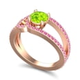 thumbnail image 2 of 2.50 T.C.W Round Cut Peridot & Pink Sapphire Gemstone Beautiful Anniversary Ring for Ladies Solid 18K Rose Gold Size 9 by Diamond-Capitals, 2 of 8