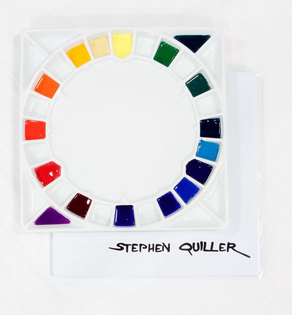 Stephen Quiller Porcelain Palette - 13" x 13" x 1 1/4"