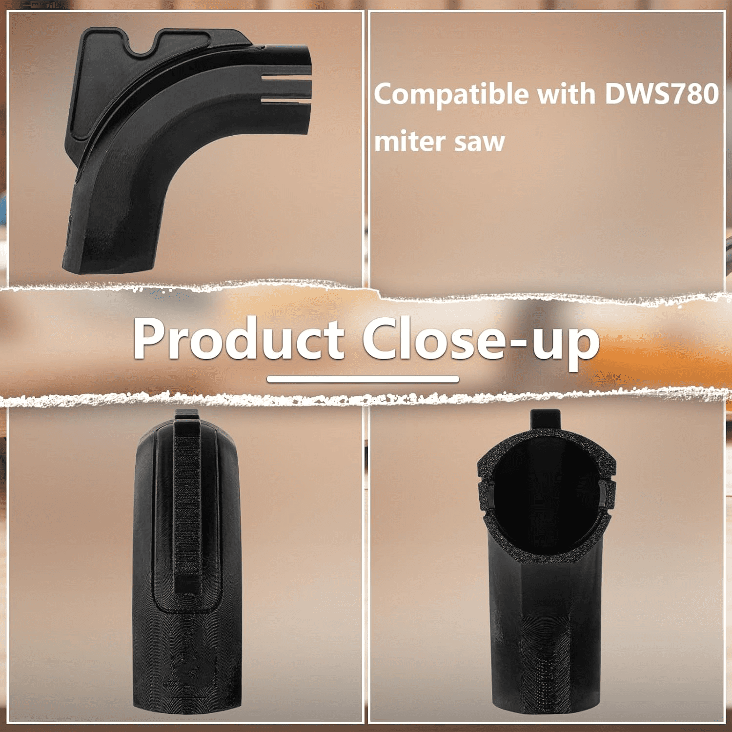 Compatible with Dewalt DWS780 Miter Saw Accessories,for Miter Saw Dust Collector, Fits Standard 5-Gallon Bucket, No Vacuum Needed,Pure Gravity-Based Dust Collection