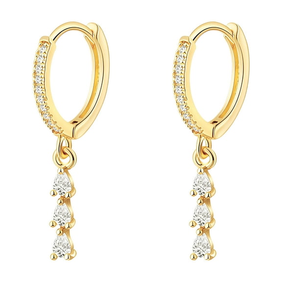 DESIGNICE Electroplated Alloy Dangle Earrings for Women,Huggie Teardrop Drop Earrings,Gold Drop Earrings for Women