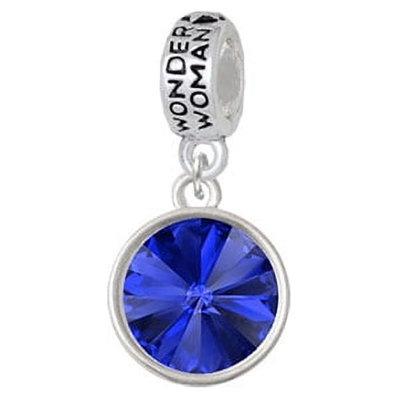 12mm Crystal Rivoli - Blue - Wonder Woman Charm Bead
